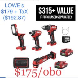 SKIL PWR CORE 12-volt 5-Tool Brushless Power Tool Combo Kit (2-Batteries and Charger 