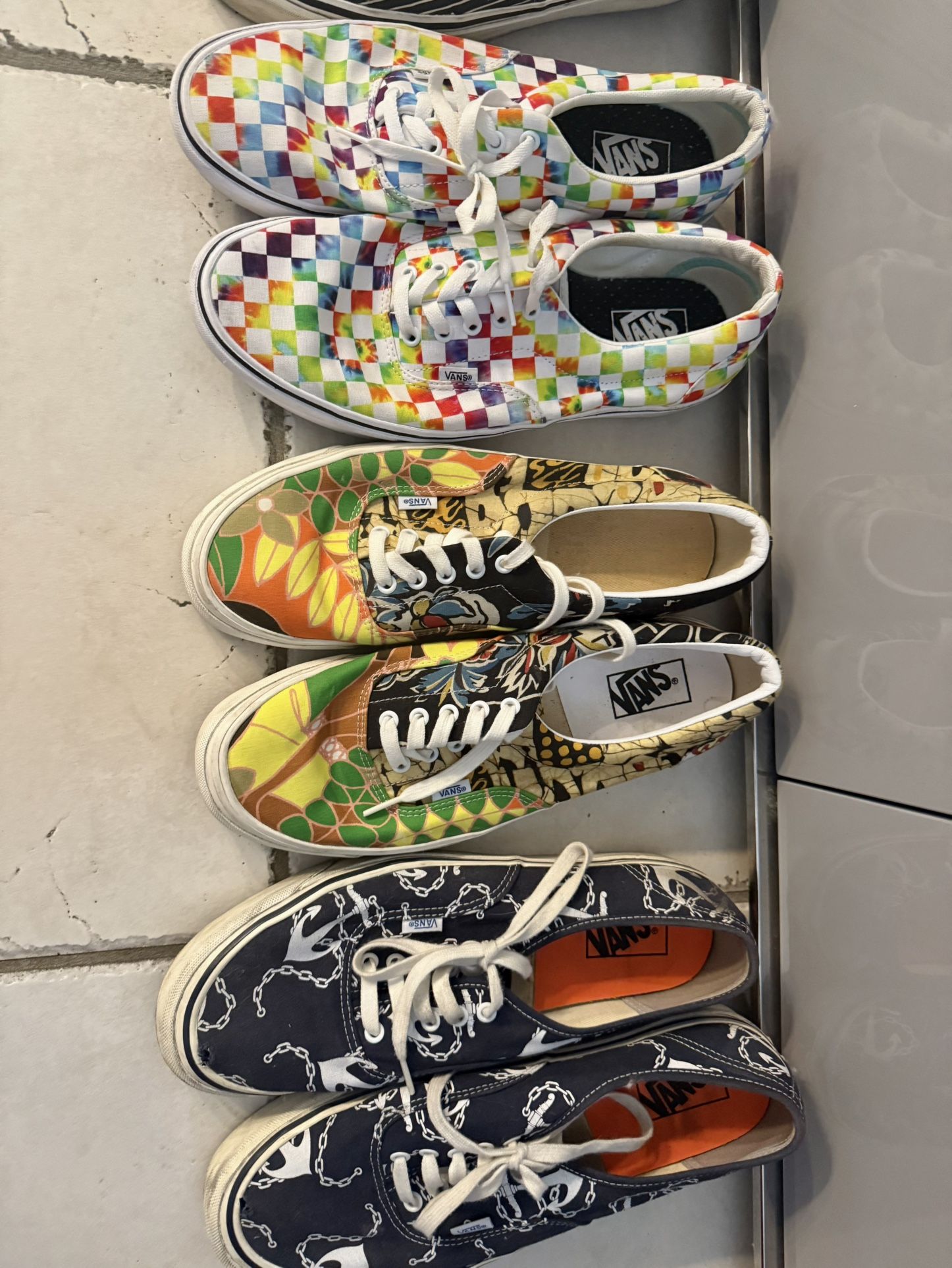 6 Pairs of VANS and POLOS size 12. 