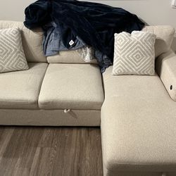 Sofia sectional/ Pull Out Sofa Bed Light Beige