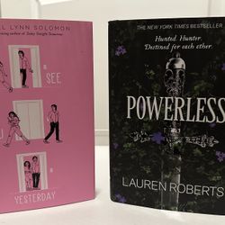 Brand New- YA Fantasy Romance Hardcover Book Bundle | Powerless & See You Yesterday