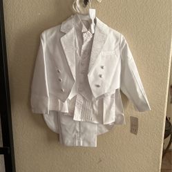 Taxedo Bautismo White Size 6 New 
