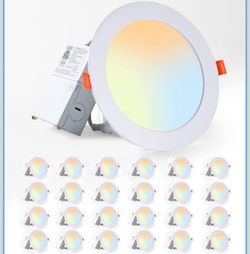 LEDIARY 20 Pack 6CCT LED Recessed Lighting 4 inch, 2500K-5000K Selectable Recessed Light Fixtures, 1100LM High Brightness, 12W Eqv 110W, Dimmable Can 