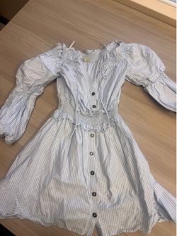 Blue and white striped dress- size Medium