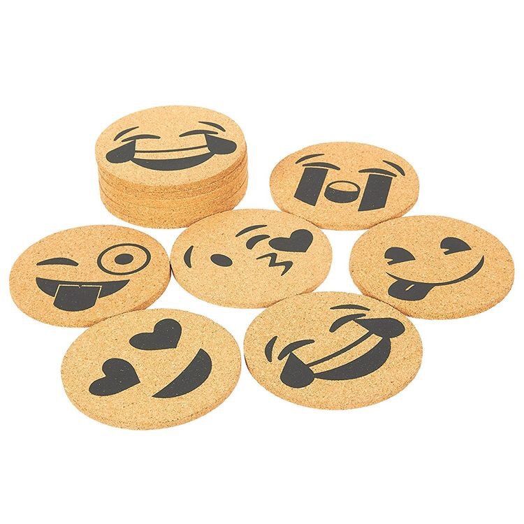 Emoji tea coasters custom made on order