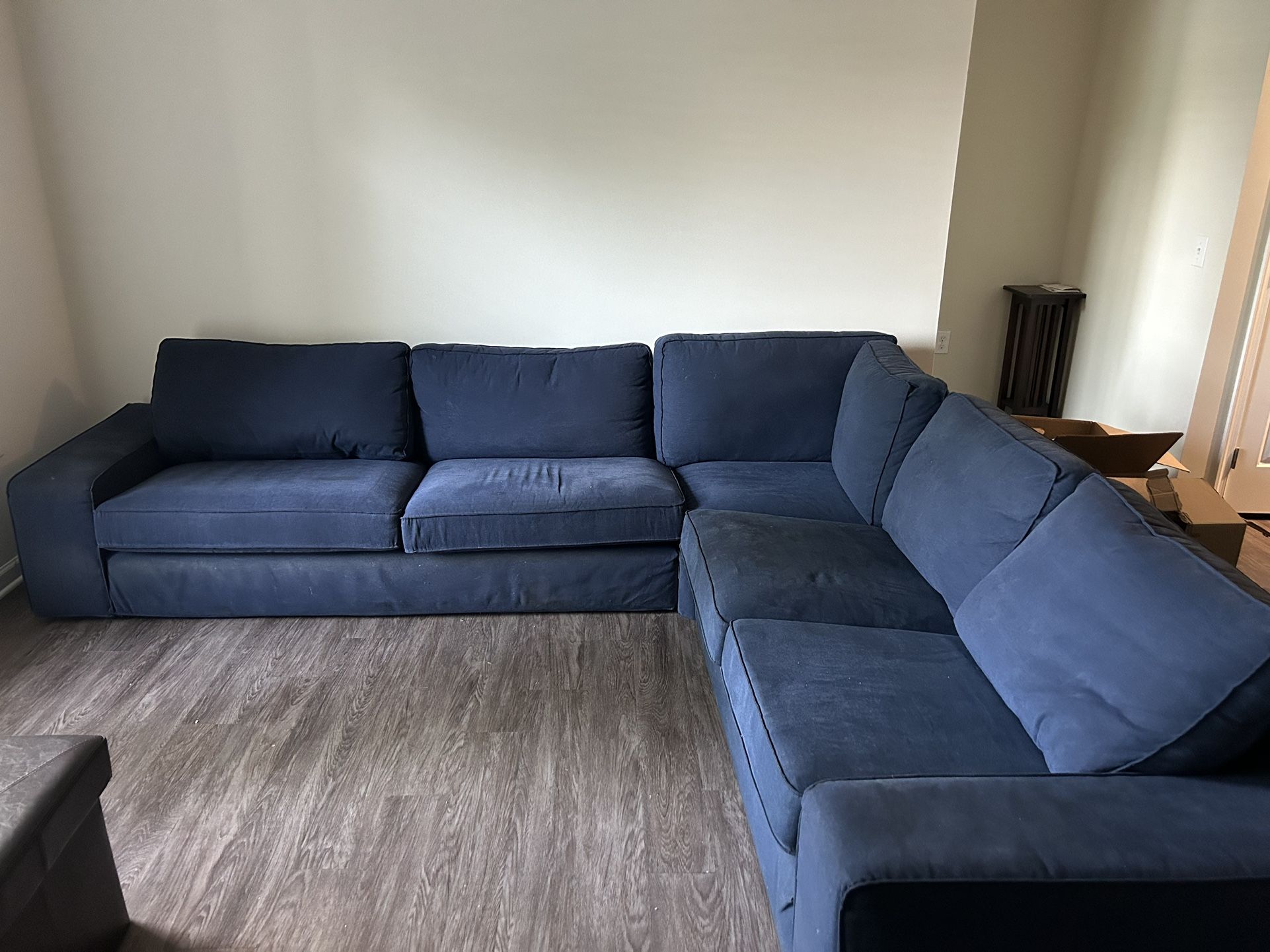 L Shaped Navy Blue Couch From IKEA. $200 o.b.o.