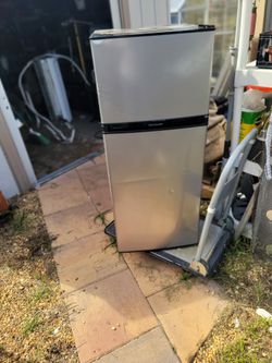 Stainless steel Frigidaire mini fridge