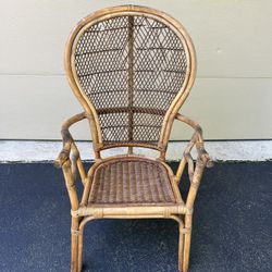Vintage Mid Century Bamboo Rattan Chair
