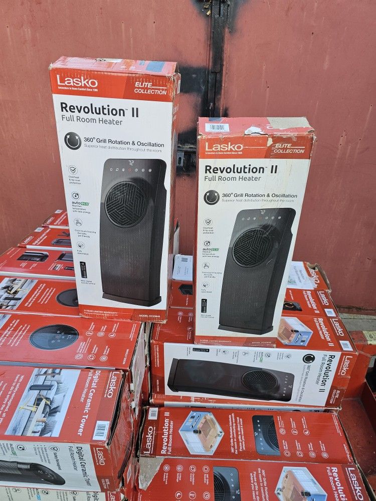 GET READY FOR THIS WINTER LASKO HEATERS CERAMIC TOWER ECONOMIC ENERGY SAVER INCLUDING REMOTE CONTROL FOR FULL SIZE ROOM IF SOMEBODY INTERESTED PLEASE