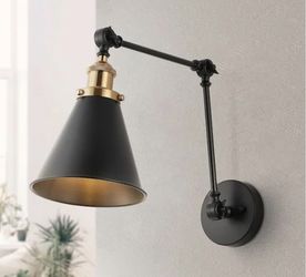 Set Of 2 JONATHAN Y Rover 7" Black Adjustable Arm Metal LED Wall Sconce – Open Box, Never Used
