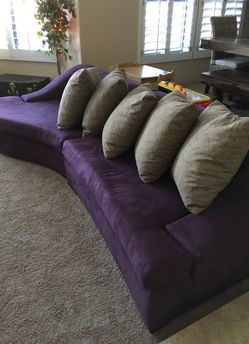 Modern chaise couch with pillows