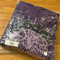 Purple rine stone spider hoodie