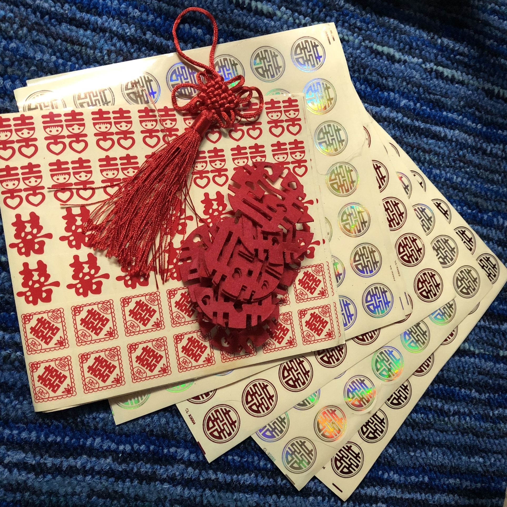 Asian Style Wedding Decor and Stickers, Red High-heel