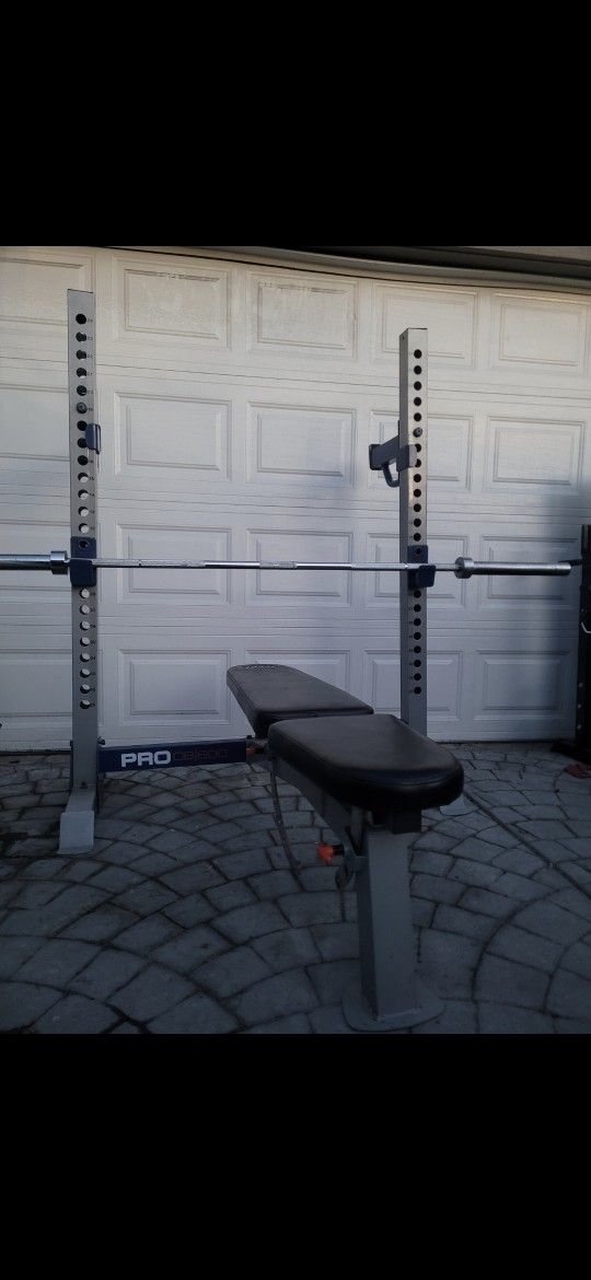 Bench Press Squat Rack N WEIGHTS