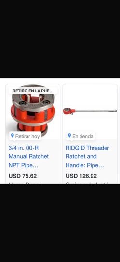 3/4 Manual Ratchet NTP Pipe And Ridgid Threader Reached And Handle Pipe