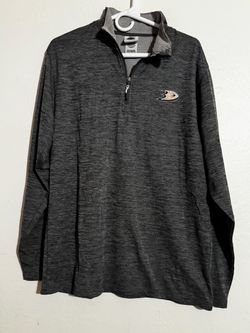 NHL Officially Licensed Anaheim Ducks Quarter Zip Pullover Sweatshirt Mens Medium Charcoal Grey