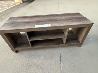 : Rustic Gray Wood TV Stand / Entertainment Center – 47" Wide – Open Shelving