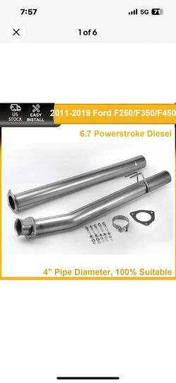 2011-2017 Ford 6.7L Powerstroke 4" Exhaust DPF Delete Race Pipe