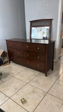 Dresser with mirror