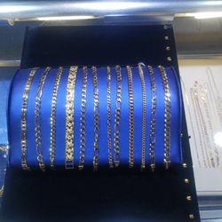 Beautiful  10k And 14k Gold Man Bracelet 