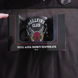 Stranger things mug with horn handles