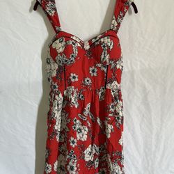 RED & WHITE FLORAL DRESS