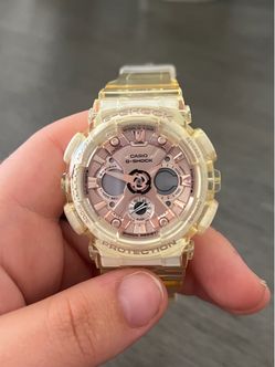 G-Shock Metallic Rose Gold Clear Skeleton Watch (GMA-S120SR-7A)