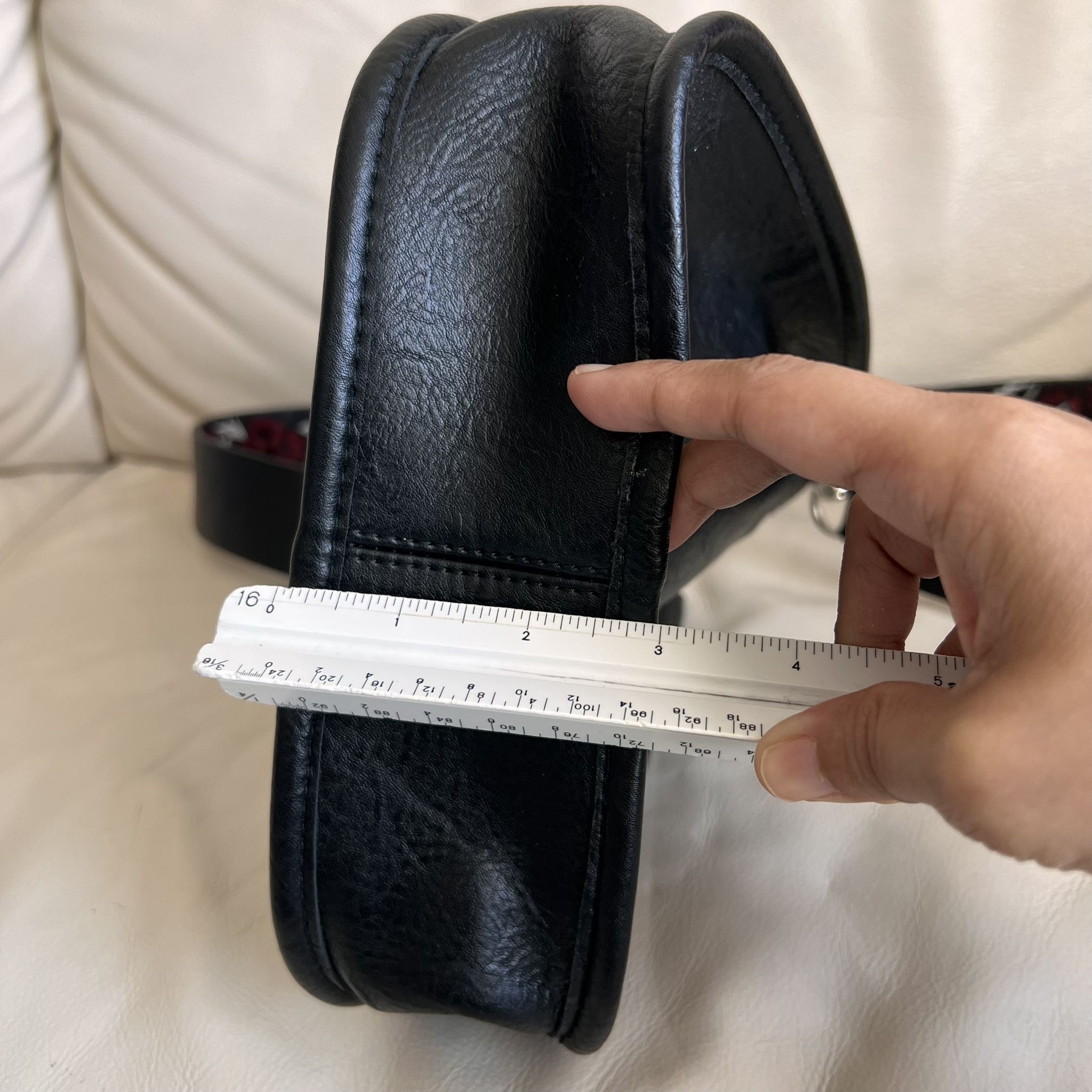 ah.dorned Classic Vegan Leather Messenger Embroidered Removable Strap