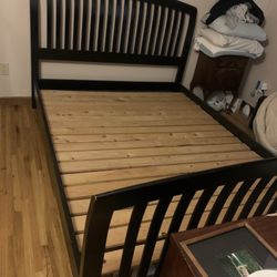 Black Wood Queen Bed Frame