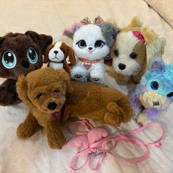Puppy Stuffed Animal Lot Of 6 