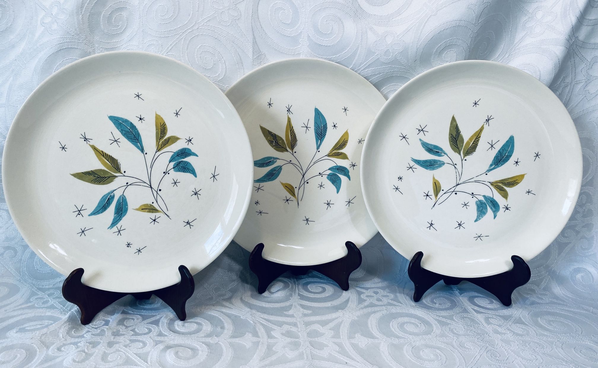 (3) Vintage Salem China 10" Dinner Plates Biscayne Pattern Early 1900's