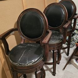 High Quality Bar Stools Set Of 3 ** Needs Reupholstery**