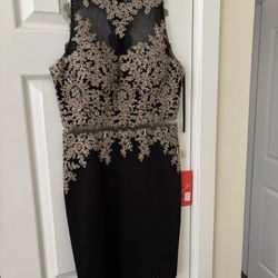 Black & Gold Embroidered dress