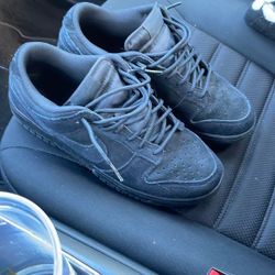 60$ Black Suede Dunks