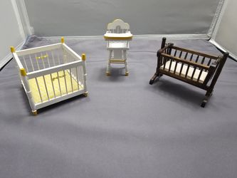 Vintage Dollhouse Wooden Furniture Set