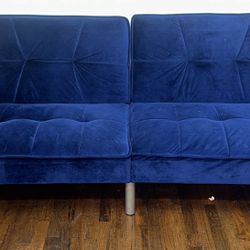 Blue Velvet Futon Couch 