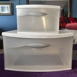 Sterilite 2-Piece White Stacked Storage Drawer Combo 27qt 