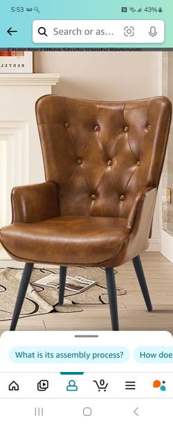 Faux Leather Accent Chair