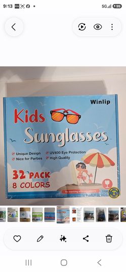32 pair children Sunglasses 8 colors NIB