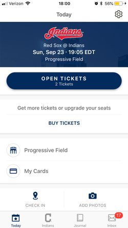 Indians Tickets 9/23 at 7:05