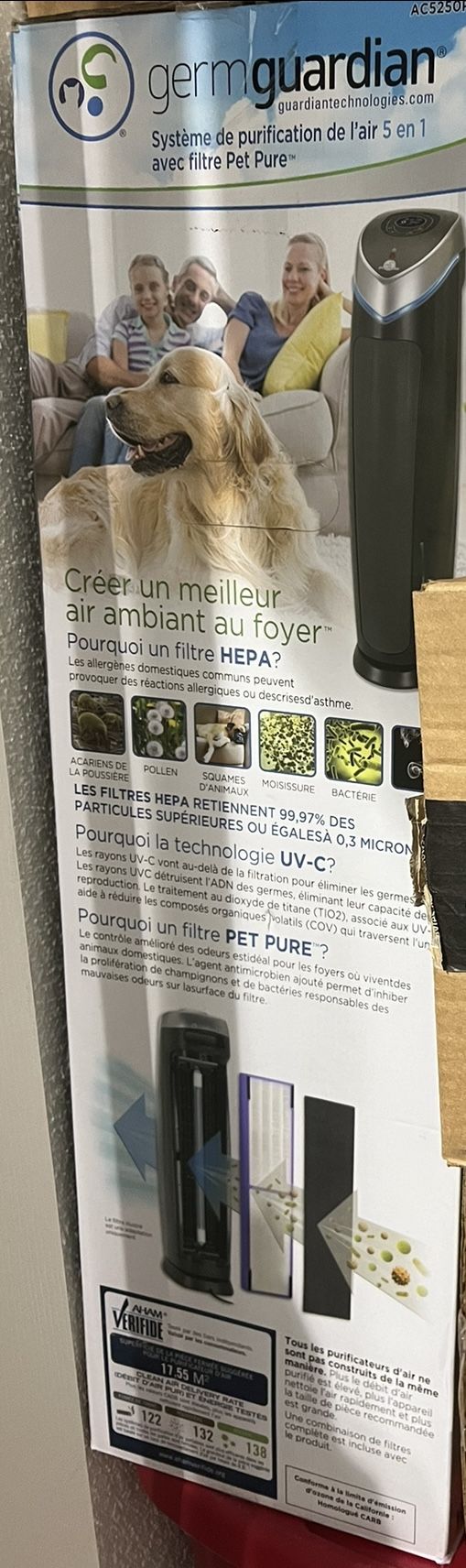 GermGuardian 28” HEPA 5-IN-1 Air Purifier (New In Box)