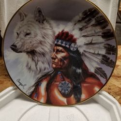 Collective Plates Native Indian & Wolf - Eagle - Horse