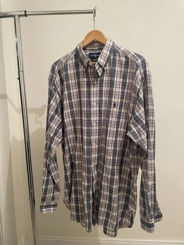 Ralph Lauren McMeel Blue & Red Plaid Button-Down Shirt (L)