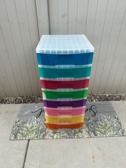 8-Drawer Plastic Storage Tower Multicolor