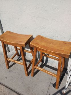 solid wood saddle-seat counter-height bar stools
