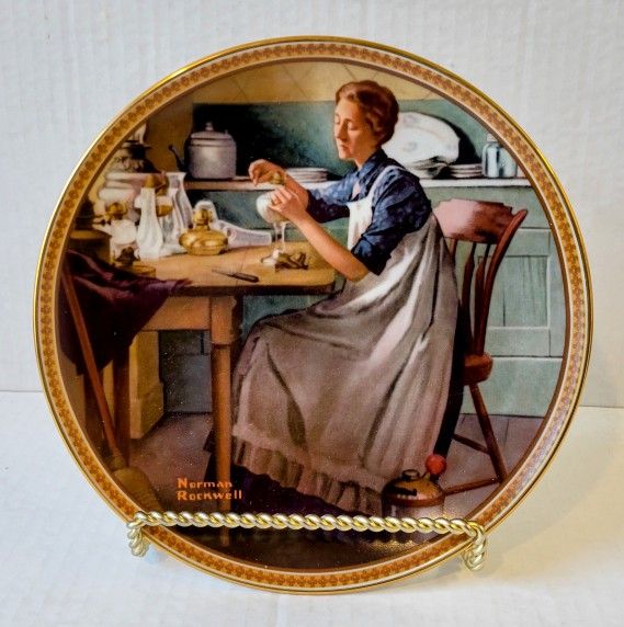 Norman Rockwell: "Working In The Kitchen"