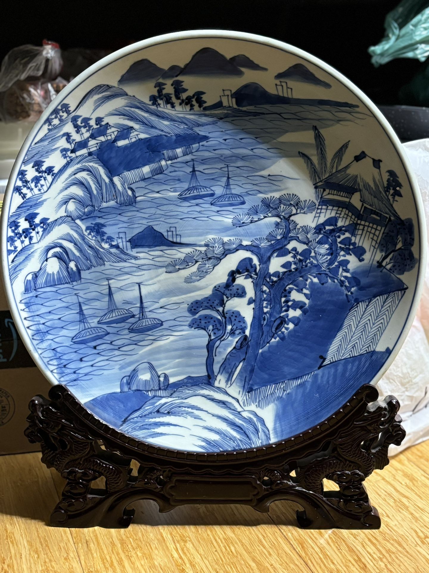 Antique China Plate Without Wooden Stand