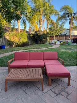 Outdoor Wooden Patio Sectional/Couch Set