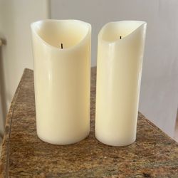 Flameless Candles, Battery Operated, 2 Total