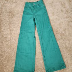 Womens Green Divided Jeans Size 0 PAM