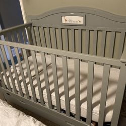 Gray Baby Crib Barely Used!